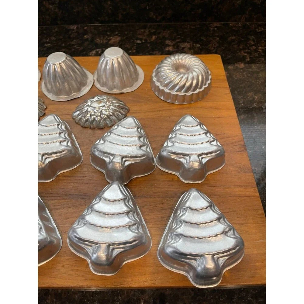 Vintage aluminum jello mold set